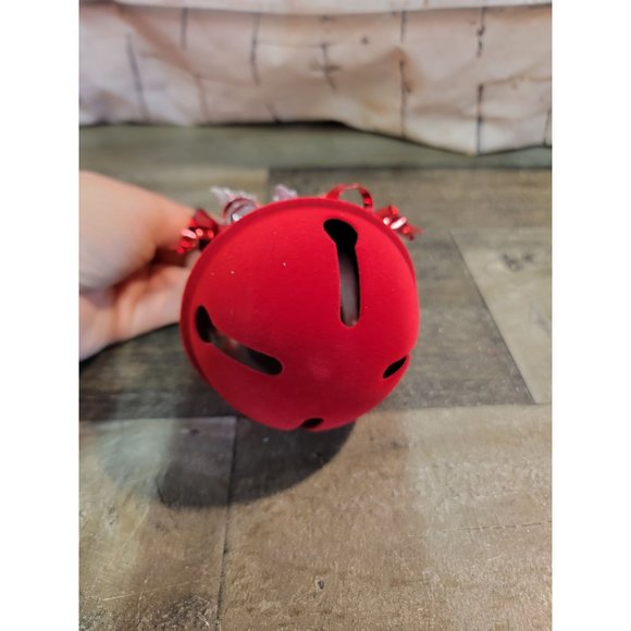 Red metal bell Mistletoe xmas decor glitter - Picture 4 of 6